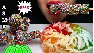 ASMR RAINBOW PARFAIT + SRINKLE COVERED DANGO | STICKY EATING SOUND | NO TALKING | MUKBANG