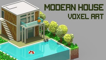 Modern House - Voxel Art