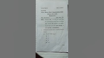 BSC part-1 (Hons math). paper -2 ka question paper. 2021-24