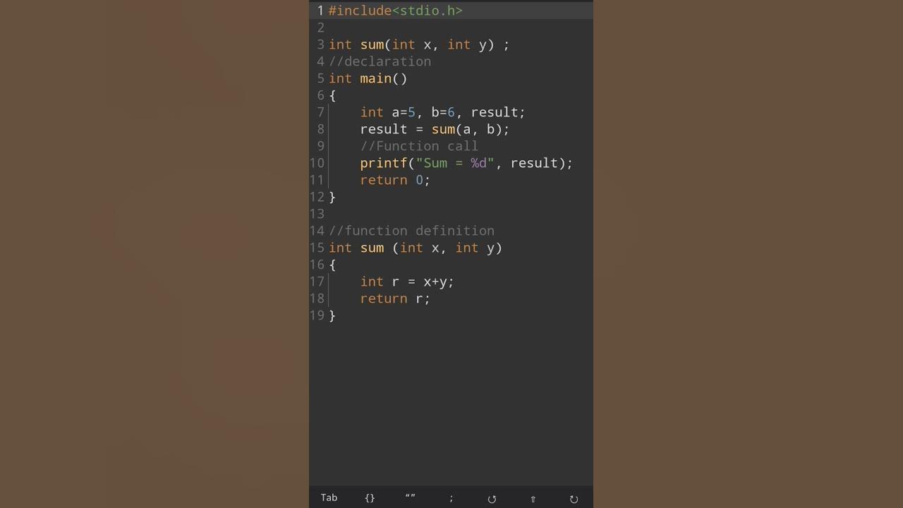 C program to add two numbers using function #coding #reels #code # ...