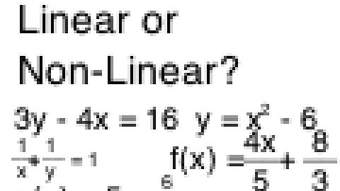 Identify Functions and Equations as Linear or Non-Linear