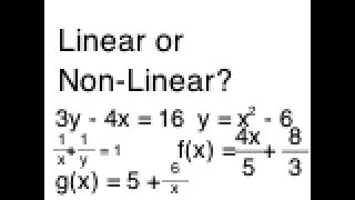 Identify Functions and Equations as Linear or Non-Linear
