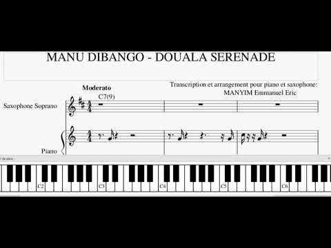 MANU DIBANGO-DOUALA SERENADE PIANO+SAXO COVER PARTITION TUTO