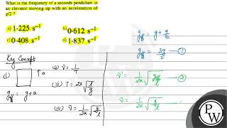 What is the frequency of a seconds pendulum in an elevator moving u...