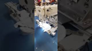RAMBO RM-342CPV Cap visor stitch machines running in customer factory