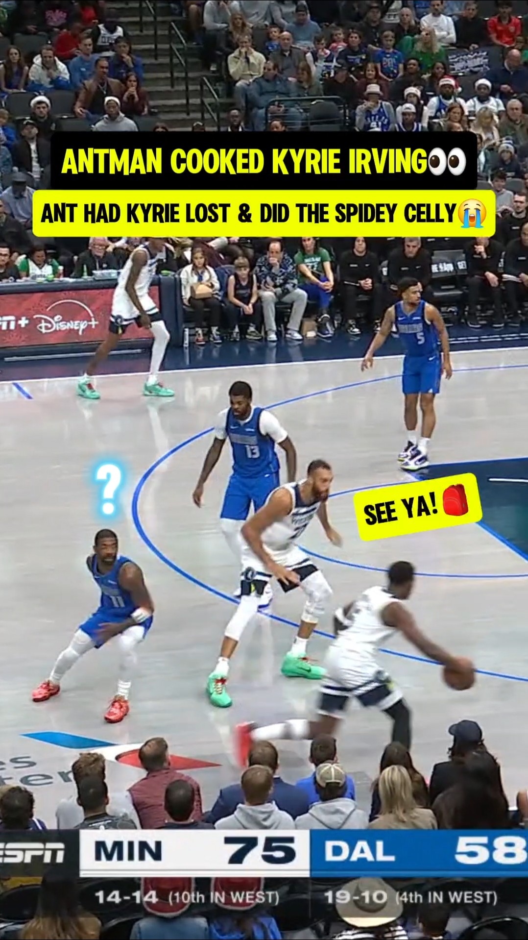 Ant did the Spiderman Celly on Kyrie?