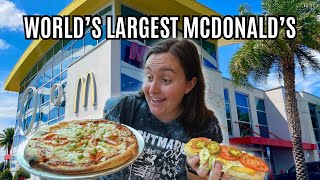 THE WORLD'S LARGEST MCDONALD'S IN ORLANDO FLORIDA- Ordering Unique Food- Pizza, Pasta & Cheesesteak