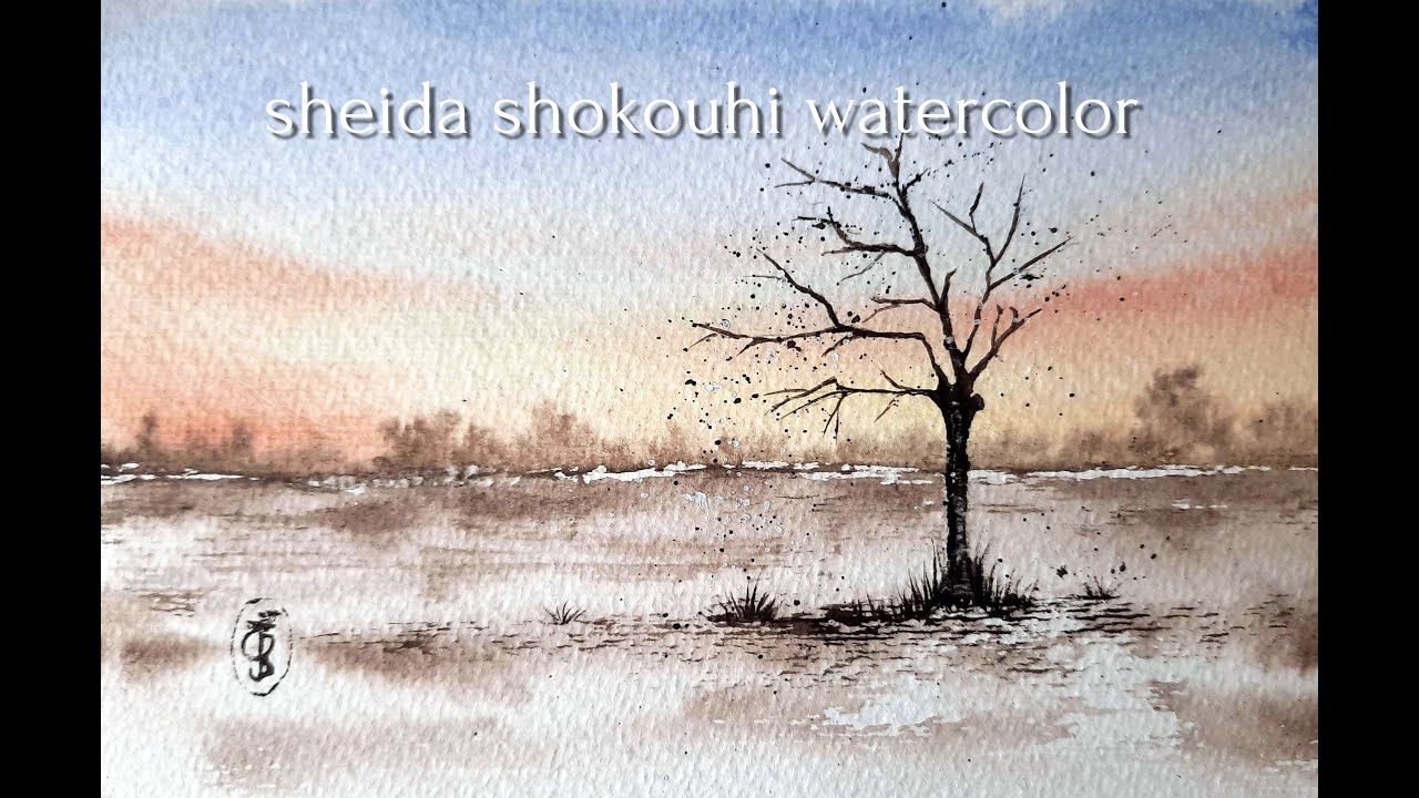 simple watercolor landscape for beginners - YouTube