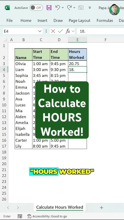 How to calculate HOURS Worked in Excel! - YouTube