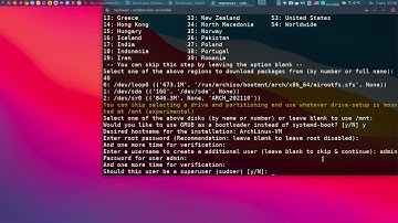Начало установки ArchLinux через SSH на VirtualBox.