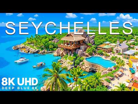 Seychelles 8K Drone Footage | Anse Source d'Argent, Granite Boulders & Vibrant Tropical Scenery UHD
