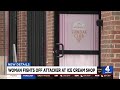 Woman fights off attacker at ice cream shop
