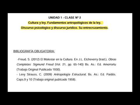 Cultura y ley. Fundamentos antropológicos de la ley.  Discurso psicológico y discurso jurídico