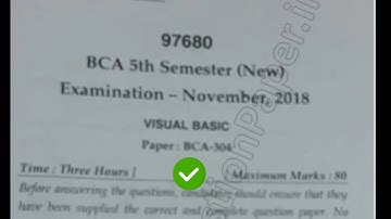 [2018] Mdu BCA 5th Sem Visual Basic Question Paper #MduQuestionPaper