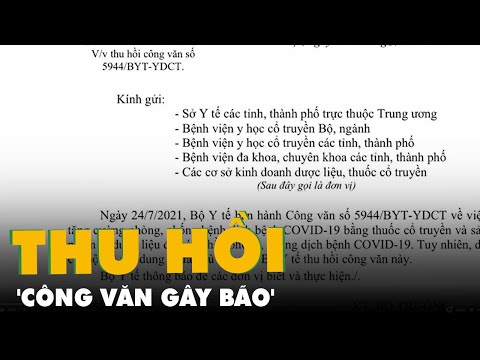 Video Bộ Y tế thu hồi 'công văn gây bão' liên quan thuốc y... - YouTube