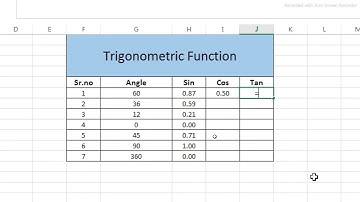 Trigonometric Functions Excel | Sin Cos Tan Function | PI Function in Excel |