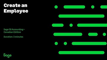 Sage 50 Accounting--Canadian Edition - Create an Employee