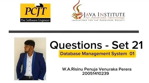 Question Set 21 | Database Management System | Java Institute