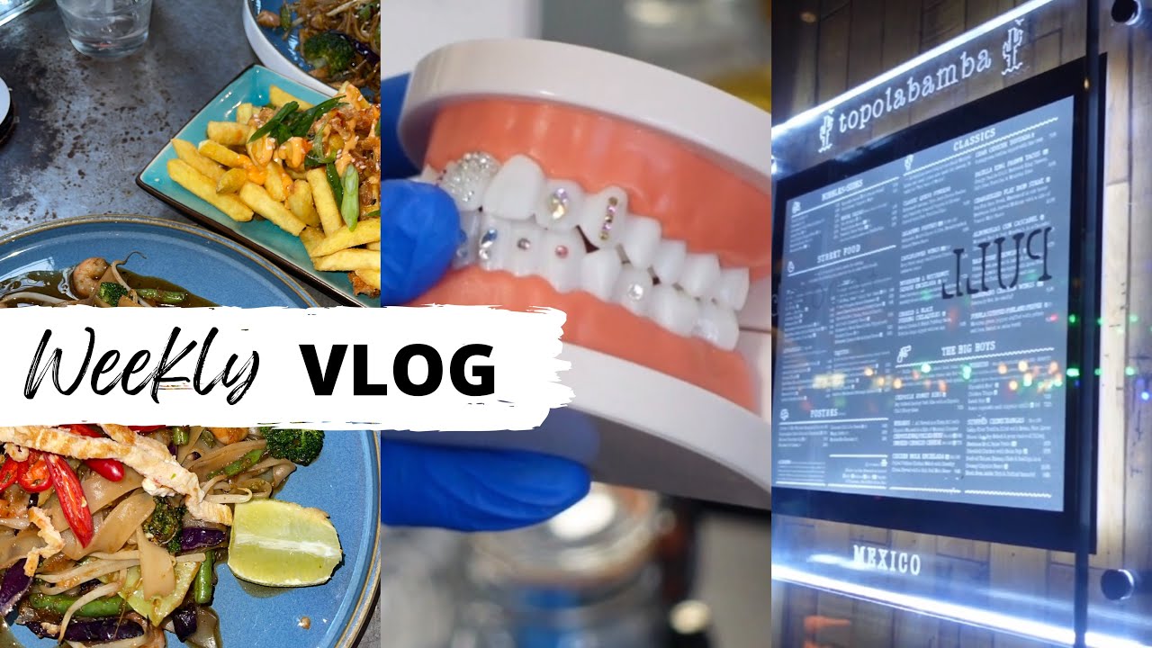 weekly vlog: food w friends, tooth gem + how to box braid