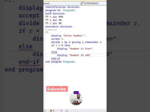 Find Even Odd Cobol Programming Subscribe