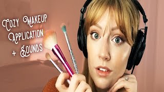 ❤️💄ASMR Cozy Makeup Application + Tapping, Brushing, Water Sounds, and More