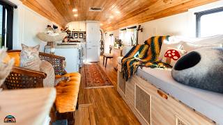 Couples Diy School Bus Build - Clever Functional Design