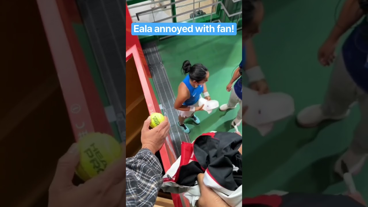 Alex Eala annoyed with a fan who throws a cap down! 🤳Sir Marco Macaraeg #asiangames #asiangames2026