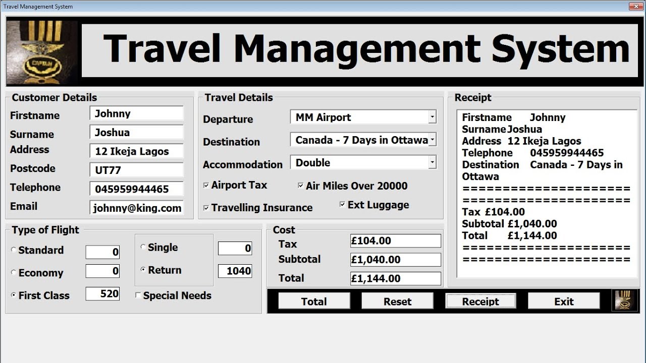 travel excel software