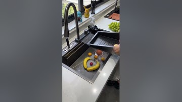 Bồn rửa bát 1 hộc vòi thác tiện lợi có cài dao - 0858.32.1368 KT: 75x46  #thietbivesinh #chauruabat