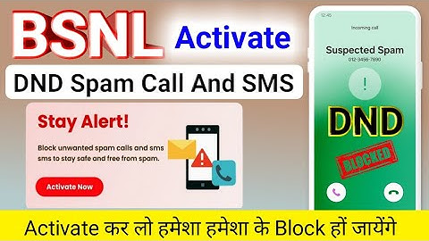 Bsnl Dnd Activate Spam Call And SMS | bsnl new update spam call | spam call kese bund kare