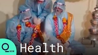 Indian Couple Gets Married in Full PPE After Groom Tests Positive for Covid-19 screenshot 4