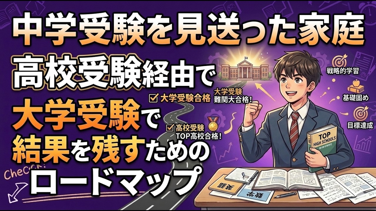 中学受験を見送った家庭 高校受験経由で大学受験で結果を残すためのロードマップ