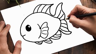 how to draw a cute fish