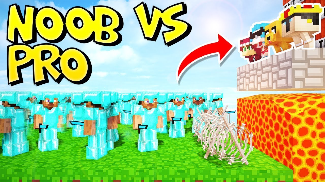 RETO DE LA BASE DE YOUTUBERS NOOB VS 100 PRO'S EN MINEC 