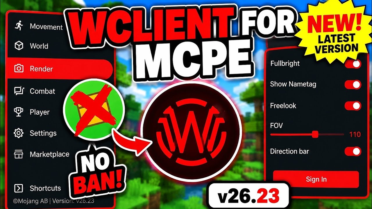 W Client 💀 WClient For MCPE ( LATEST VERSION ) 🤯 | So Many Features ! 📈 ...