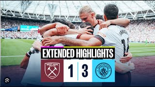 Manchester City Vs West Ham United - Premier League Highlights