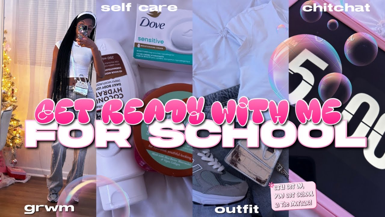 GET READY WITH ME FOR SCHOOL🫧|hair, ootd, skincare, chitchat | Vlogmas Day 2