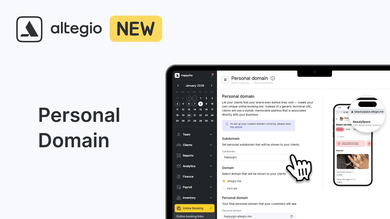 What’s NEW: Create a Branded Booking Link with Personal Domain