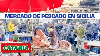 EL LOCO MERCADO DE PESCADO DE CATANIA  SICILIA  ITALIA