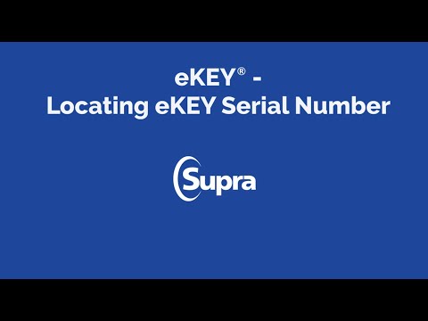 Supra eKEY - Locating eKEY Serial Number