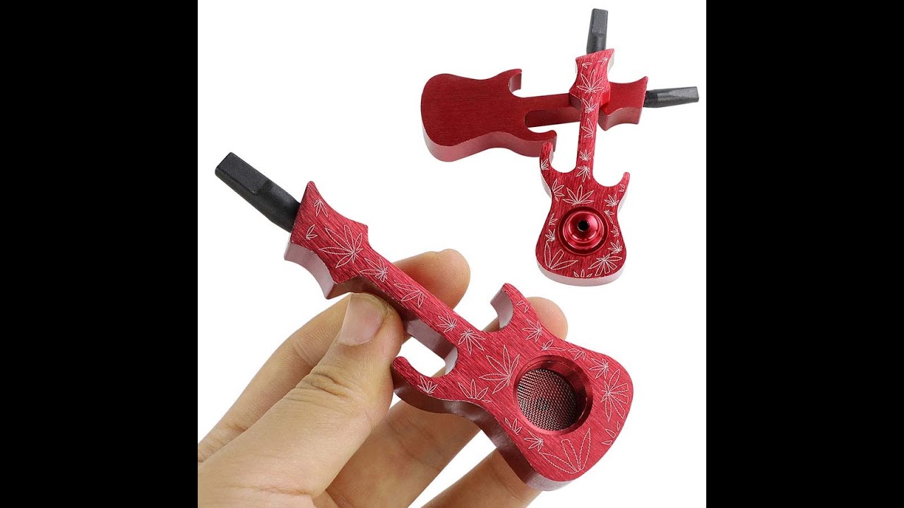 Metal guitar smoking pipe kit glass hookah set smoking pipe water bong accessories dab rig beaker