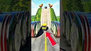 Colorful School Buses vs Hydraulic Crush - BeamNG.drive