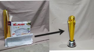 How to make icc trophy 2021 | cricket champion trophy | Trophy design 4