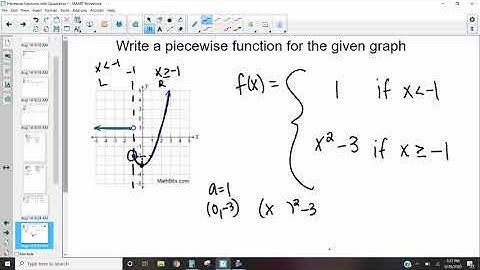 Writing Piecewise Functions with Quadratics
