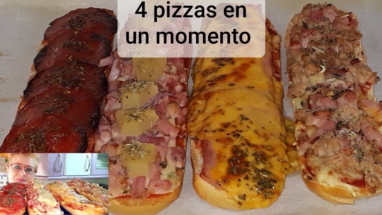 4 PIZZAS FÁCILES Y RÁPIDAS Con Pan Receta de LUJO