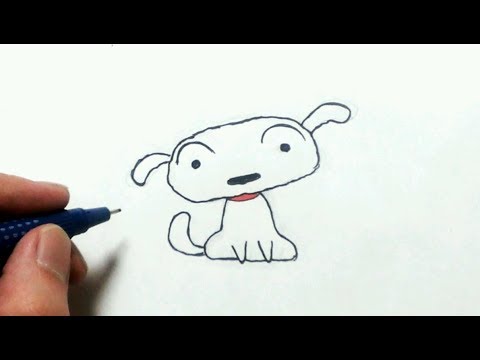 超簡単で可愛い犬の描き方 クレヨンしんちゃんのシロ Youtube