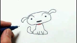 超簡単で可愛い犬の描き方 クレヨンしんちゃんのシロ Youtube