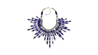 Rarabluemetalliccollarnecklace