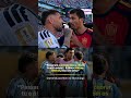 No final do jogo, Otamendi abordou Rodri e a troca de palavras não foi muito simpática 😬