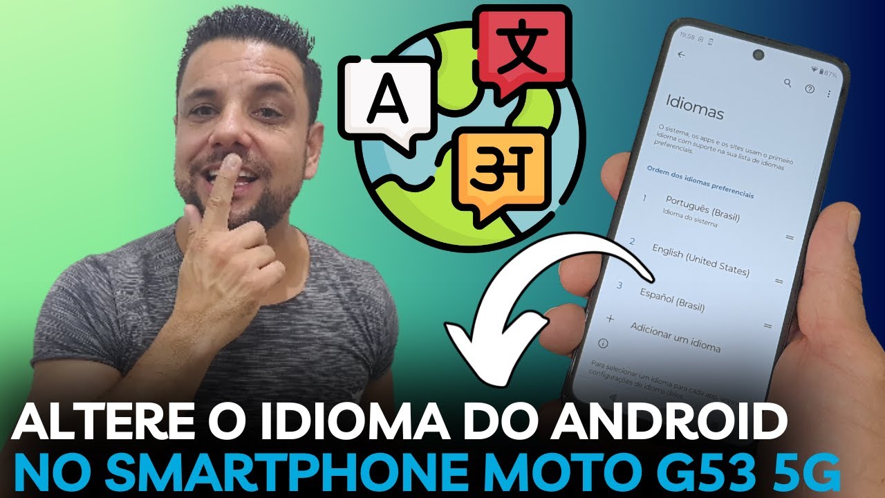 Como Alterar O IDIOMA DO ANDROID Do Celular Motorola MOTO G53 5G - YouTube